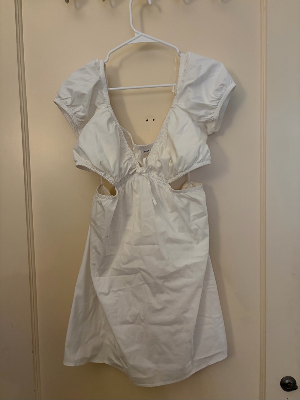 Garage White Tie-Front Sundress